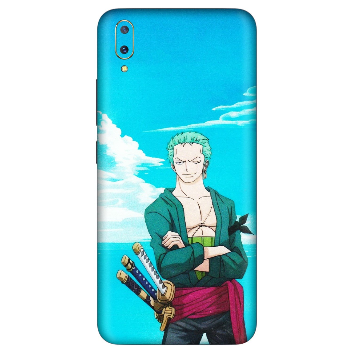 VIVO Z/V/X/T/U/S Series Phone Skins (All Models) - Cool Swordman Zoro Anime - Matte Finish (M-143) Vivo V11 Pro