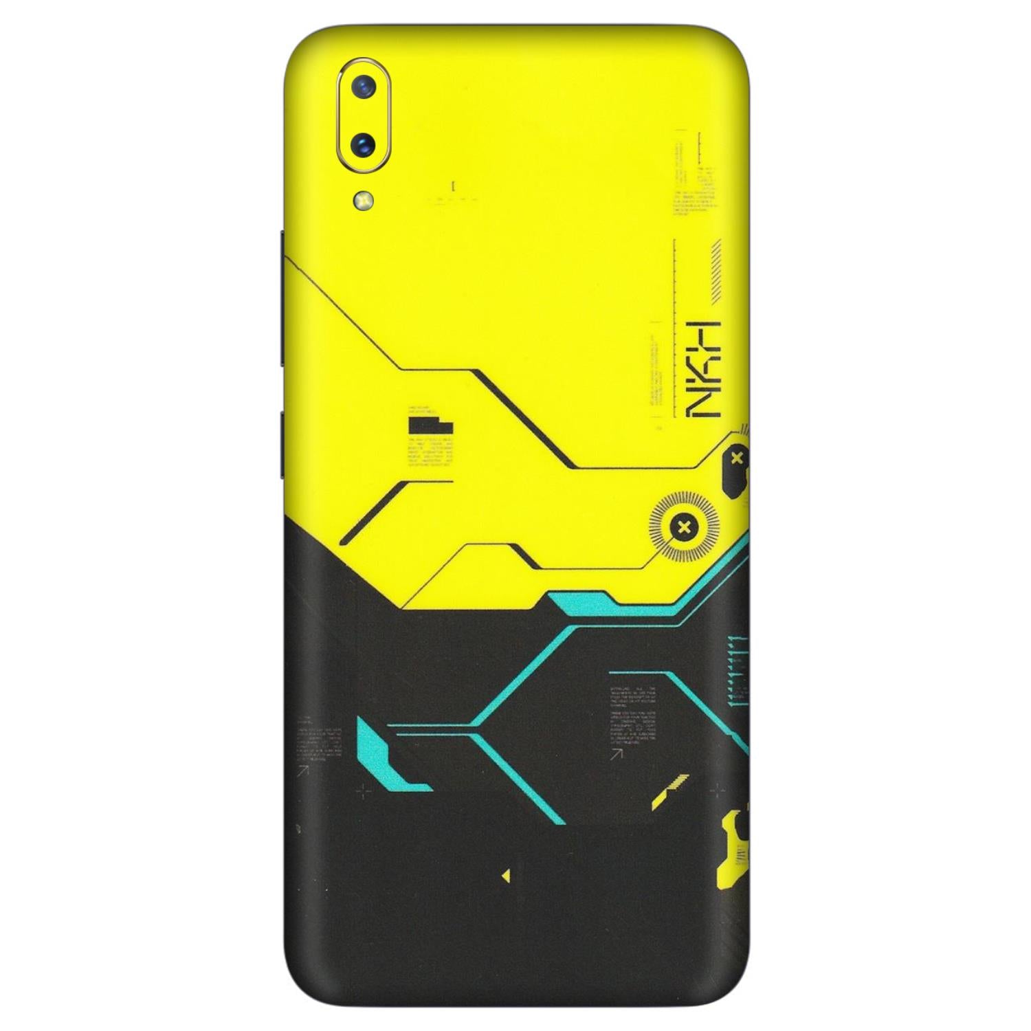 VIVO Z/V/X/T/U/S Series Phone Skins (All Models) - Black Yellow Technica - Matte Finish (M-53) Vivo V11 Pro
