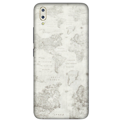 VIVO Z/V/X/T/U/S Series Phone Skins (All Models) - World Travel Map - Transparent Finish (T-04) Vivo V11 Pro