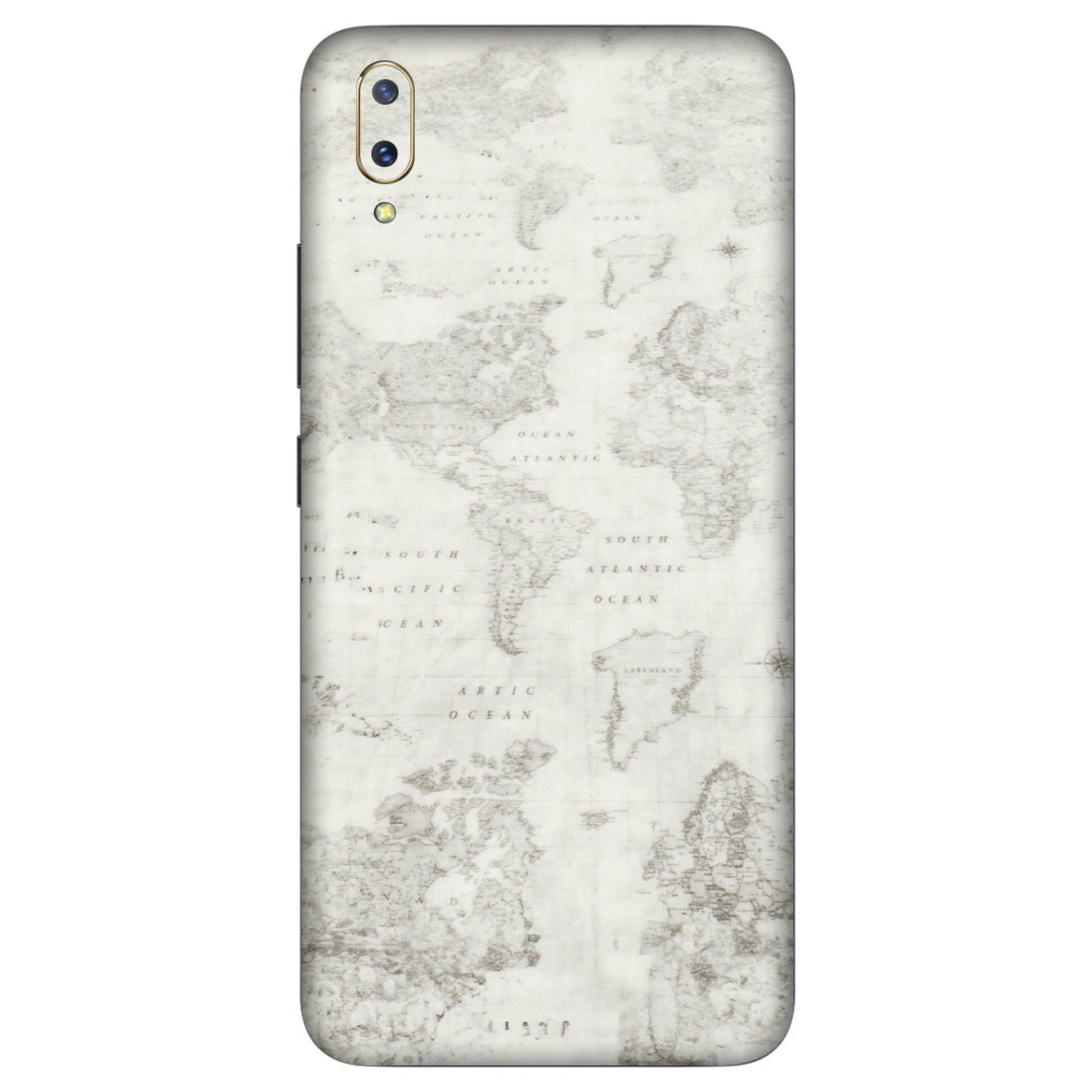 VIVO Z/V/X/T/U/S Series Phone Skins (All Models) - World Travel Map - Transparent Finish (T-04) Vivo V11