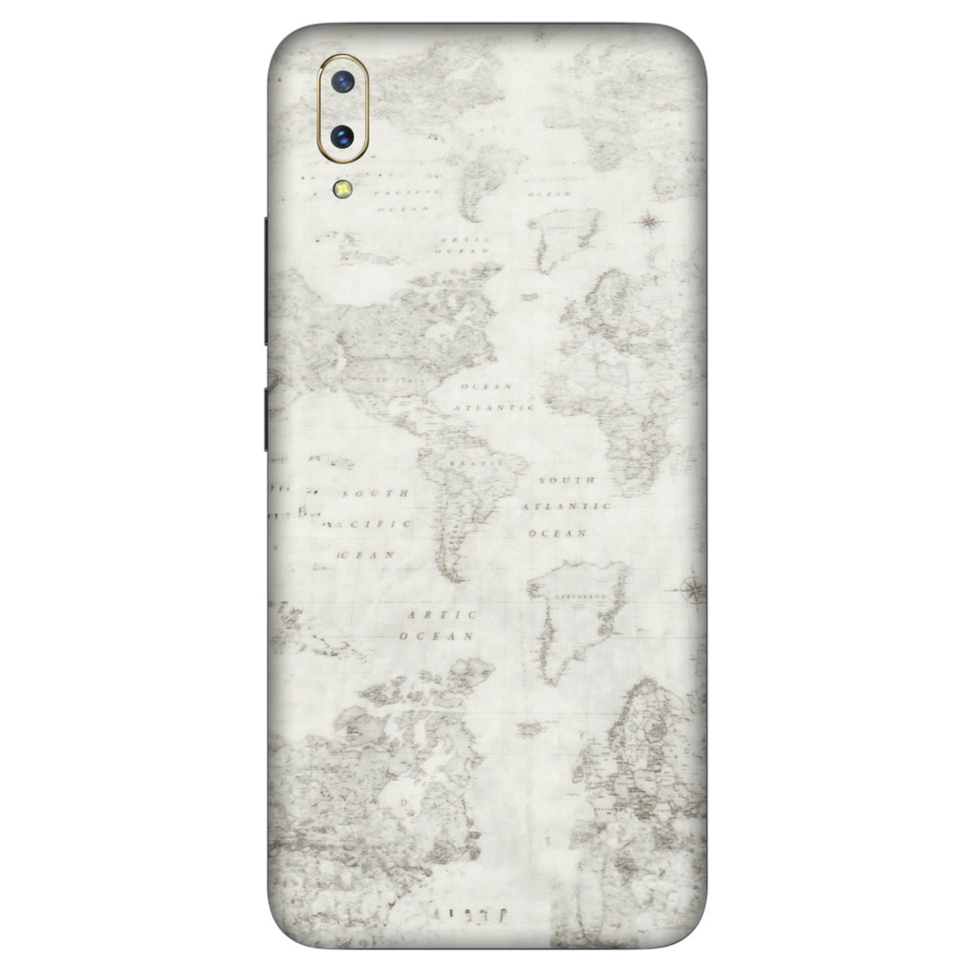 VIVO Z/V/X/T/U/S Series Phone Skins (All Models) - World Travel Map - Transparent Finish (T-04) Vivo V11
