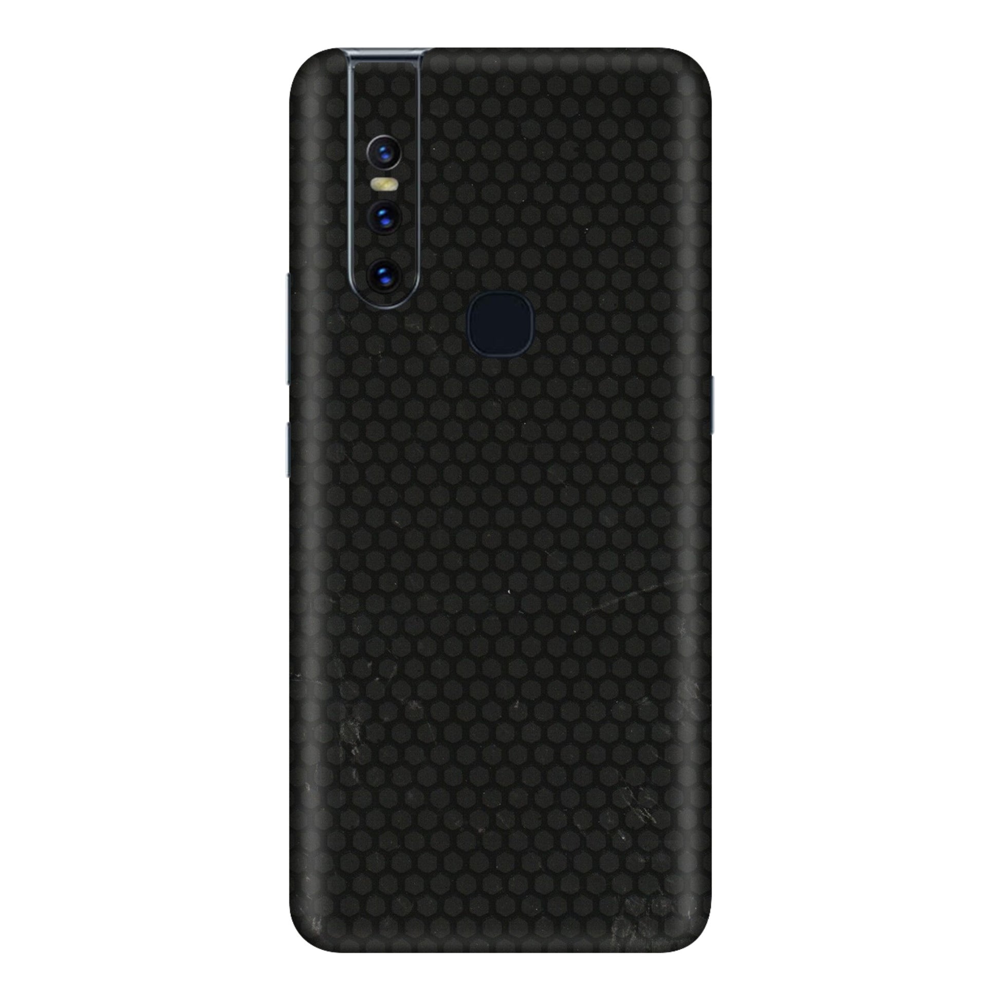 VIVO Z/V/X/T/U/S Series Phone Skins (All Models) - Black honeycomb - 3D Embossed Finish (L-114) Vivo V15