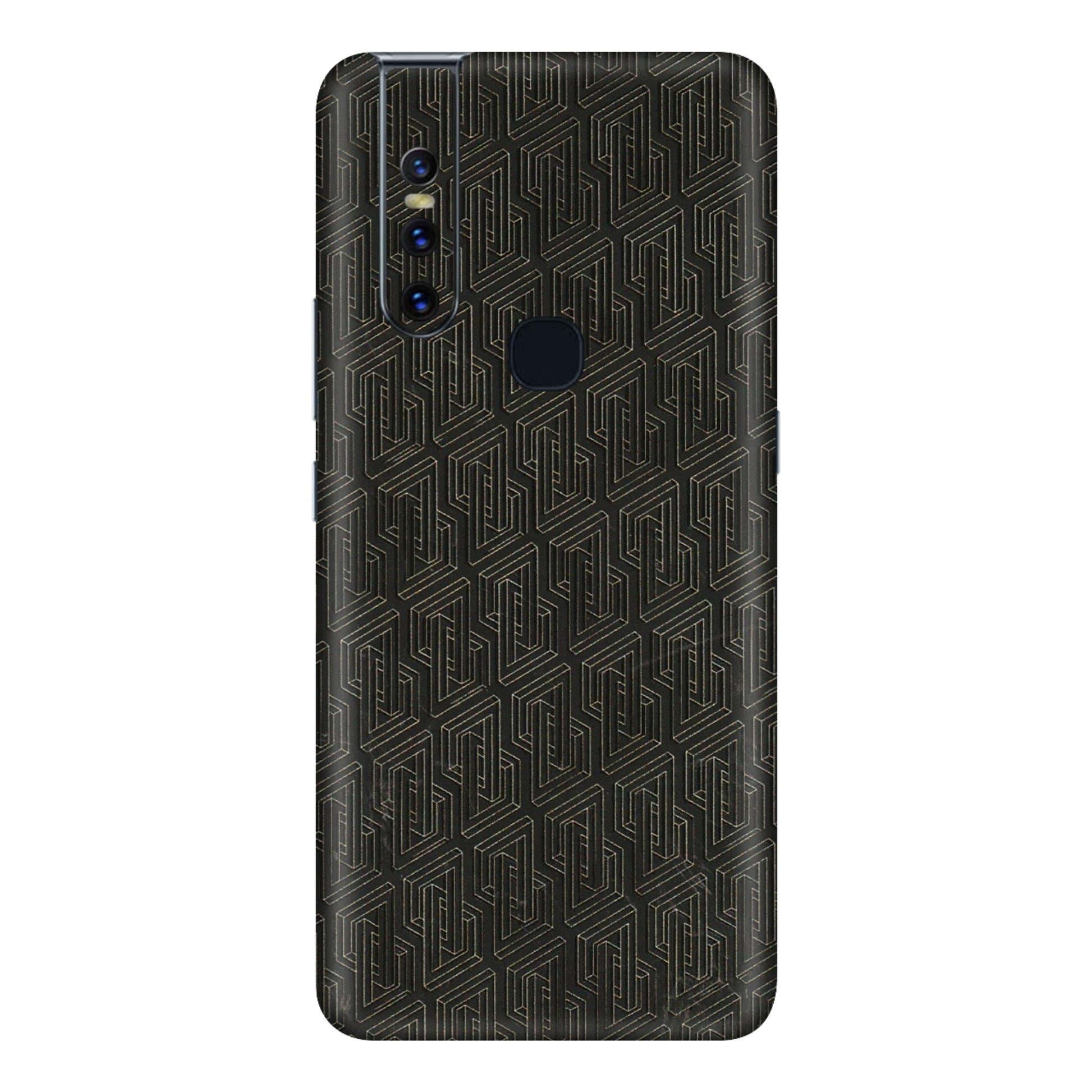 VIVO Z/V/X/T/U/S Series Phone Skins (All Models) - Black Abstract Pattern - 3D Embossed Finish (L-117) Vivo V15