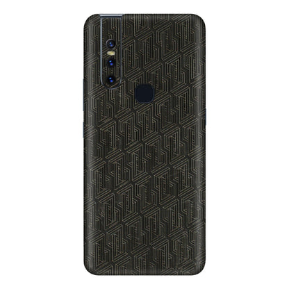 VIVO Z/V/X/T/U/S Series Phone Skins (All Models) - Black Abstract Pattern - 3D Embossed Finish (L-117) Vivo V15