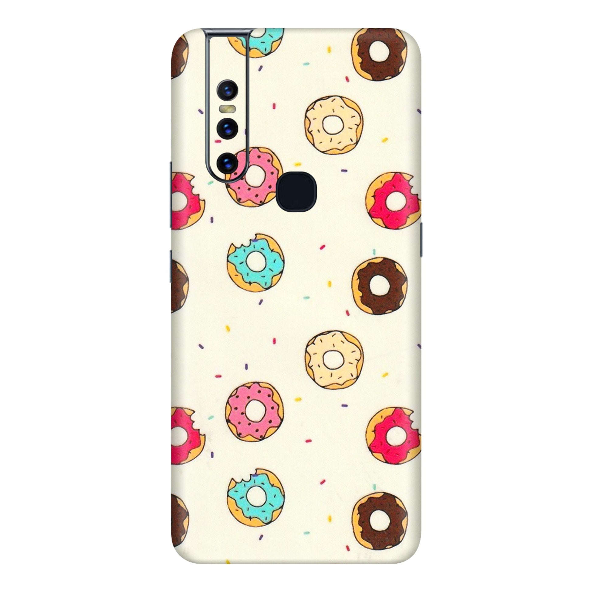 VIVO Z/V/X/T/U/S Series Phone Skins (All Models) - Mini Donuts Doodle Art - 3D Embossed Finish (L-122) Vivo V15