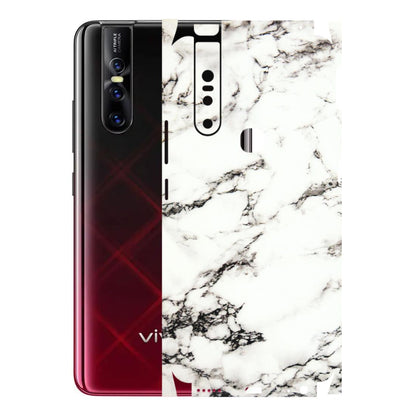VIVO Z/V/X/T/U/S Series Phone Skins (All Models) - Black and White Marble Texture - 3D Embossed Finish (L-124) Vivo V15