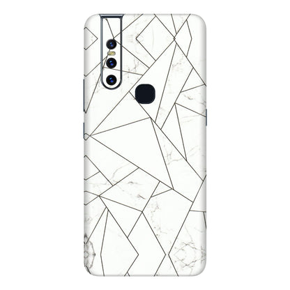 VIVO Z/V/X/T/U/S Series Phone Skins (All Models) - Luxury White Marble Effect - 3D Embossed Finish (L-168) Vivo V15
