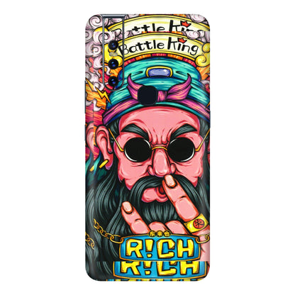 VIVO Z/V/X/T/U/S Series Phone Skins (All Models) - Battle King Dude Face - 3D Embossed Finish (L-178) Vivo V15