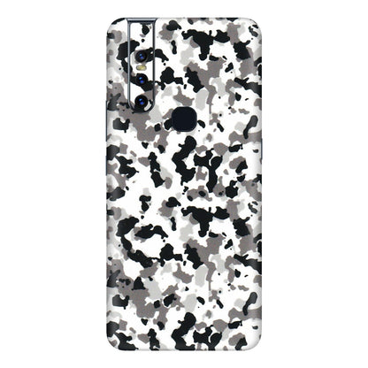VIVO Z/V/X/T/U/S Series Phone Skins (All Models) - White Black Camouflage - 3D Embossed Finish (L-18) Vivo V15