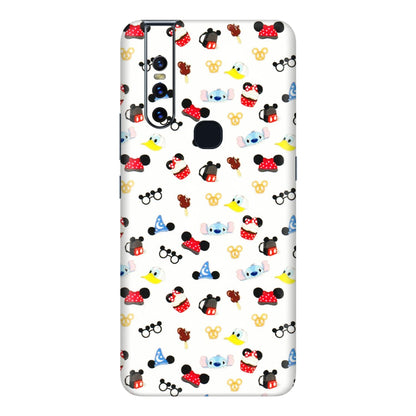 VIVO Z/V/X/T/U/S Series Phone Skins (All Models) - Minnie Mouse & Donald Doodles s - 3D Embossed Finish (L-194) Vivo V15