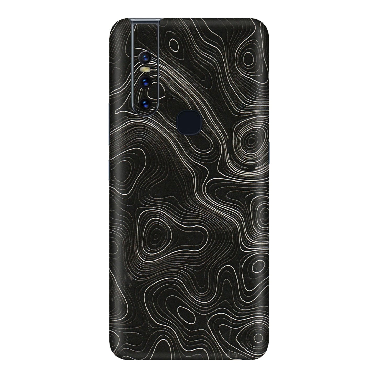 VIVO Z/V/X/T/U/S Series Phone Skins (All Models) - Black Swirl - 3D Embossed Finish (L-196) Vivo V15