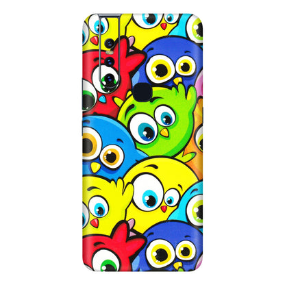 VIVO Z/V/X/T/U/S Series Phone Skins (All Models) - Cute Fluffy Birds - 3D Embossed Finish (L-213) Vivo V15