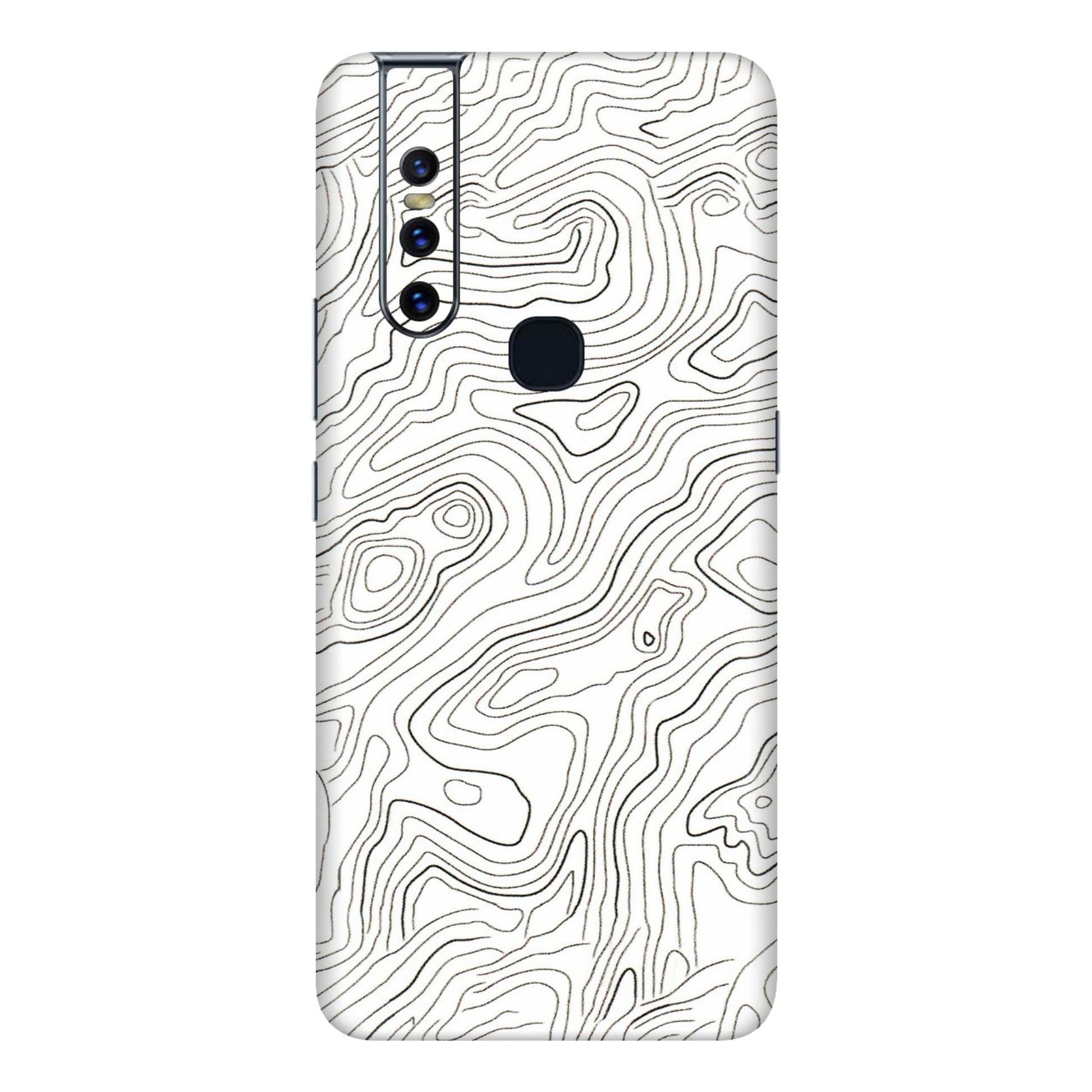 VIVO Z/V/X/T/U/S Series Phone Skins (All Models) - White Black Swirls - 3D Embossed Finish (L-219) Vivo V15