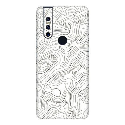 VIVO Z/V/X/T/U/S Series Phone Skins (All Models) - White Black Swirls - 3D Embossed Finish (L-219) Vivo V15