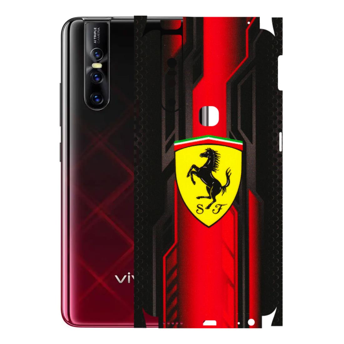 VIVO Z/V/X/T/U/S Series Phone Skins (All Models) - Black Ferrari Logo - 3D Embossed Finish (L-253) Vivo V15
