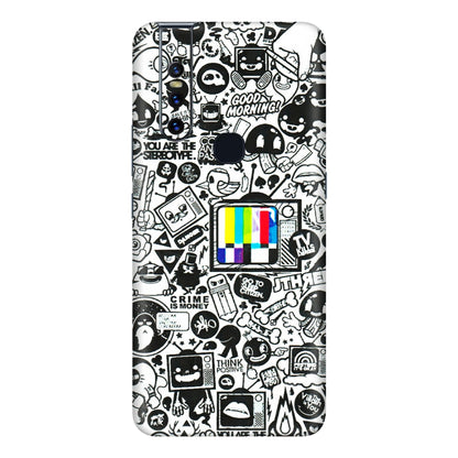 VIVO Z/V/X/T/U/S Series Phone Skins (All Models) - Doodles Positive Art - 3D Embossed Finish (L-263) Vivo V15