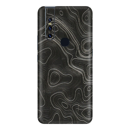VIVO Z/V/X/T/U/S Series Phone Skins (All Models) - Abstract White Line Map - 3D Embossed Finish (L-269) Vivo V15