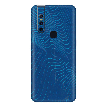 VIVO Z/V/X/T/U/S Series Phone Skins (All Models) - Abstract Blue Line Map - 3D Embossed Finish (L-272) Vivo V15