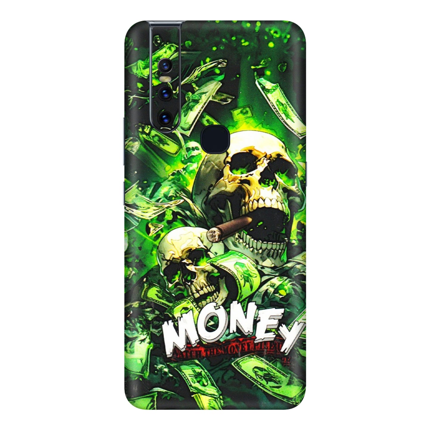 VIVO Z/V/X/T/U/S Series Phone Skins (All Models) - Skull Money - 3D Embossed Finish (L-303) Vivo V15