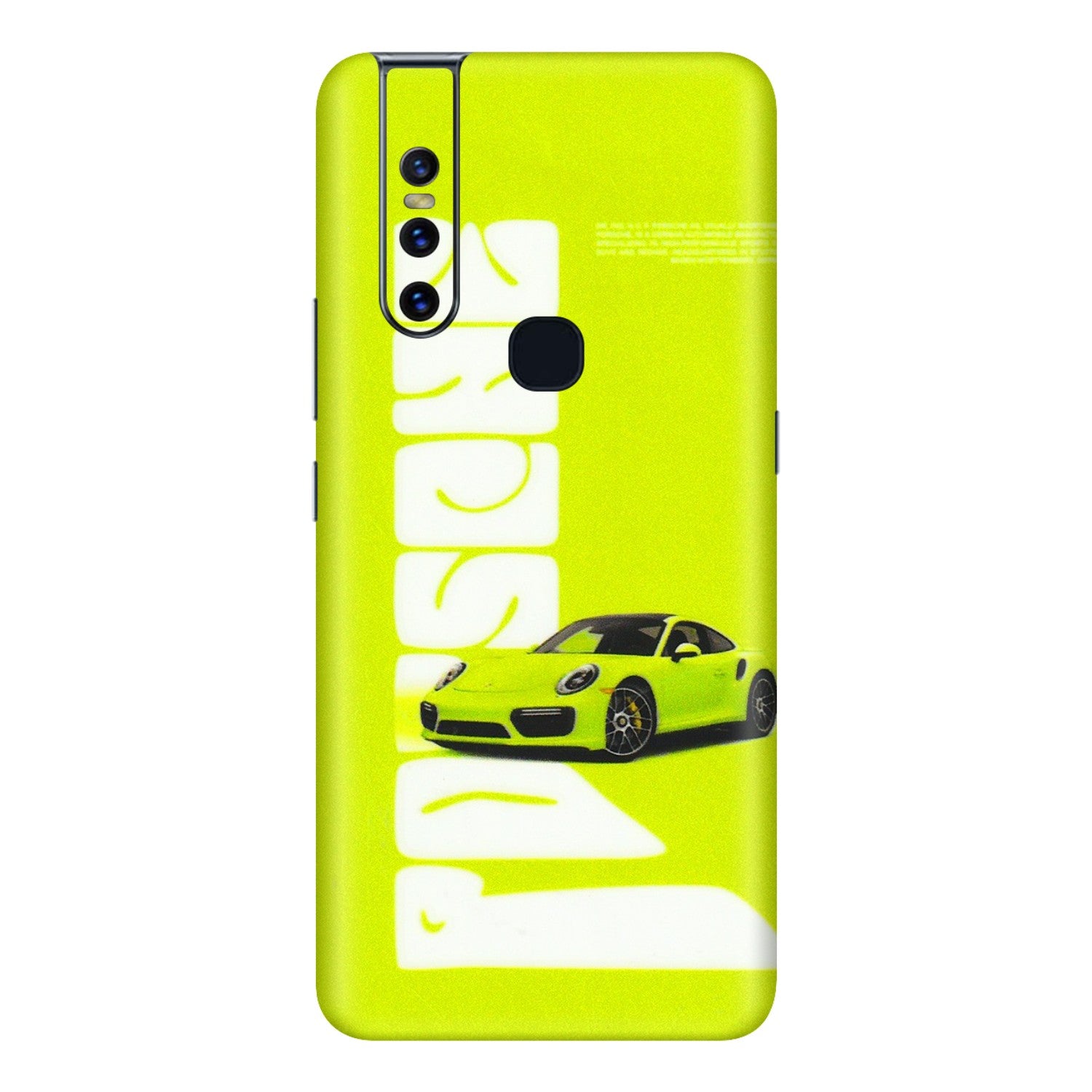 VIVO Z/V/X/T/U/S Series Phone Skins (All Models) - Lime Green Porche - 3D Embossed Finish (L-30) Vivo V15