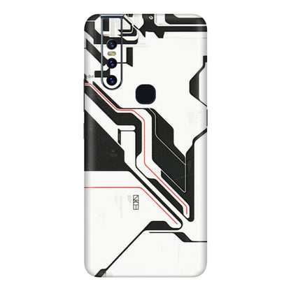 VIVO Z/V/X/T/U/S Series Phone Skins (All Models) - White Techy Logo - 3D Embossed Finish (L-312) Vivo V15