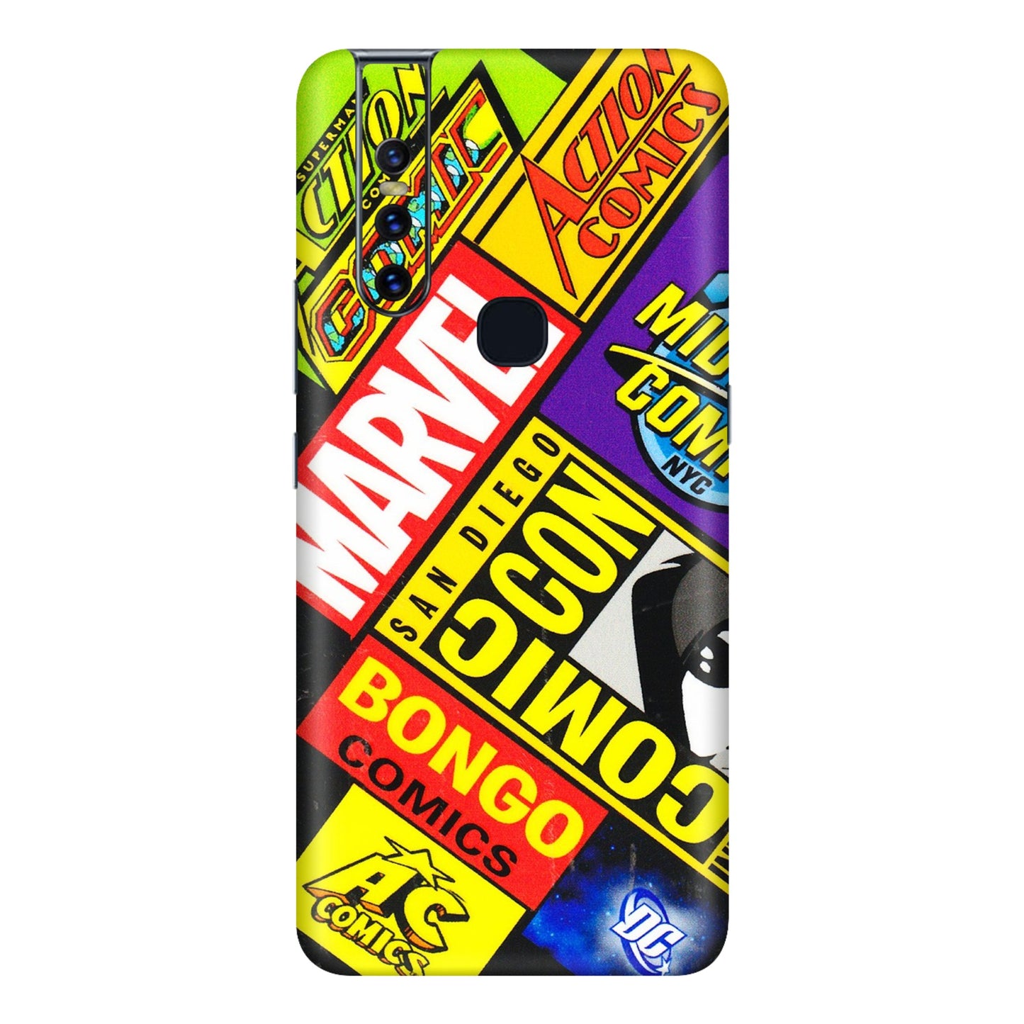 VIVO Z/V/X/T/U/S Series Phone Skins (All Models) - Bongo Comic Con - 3D Embossed Finish (L-325) Vivo V15