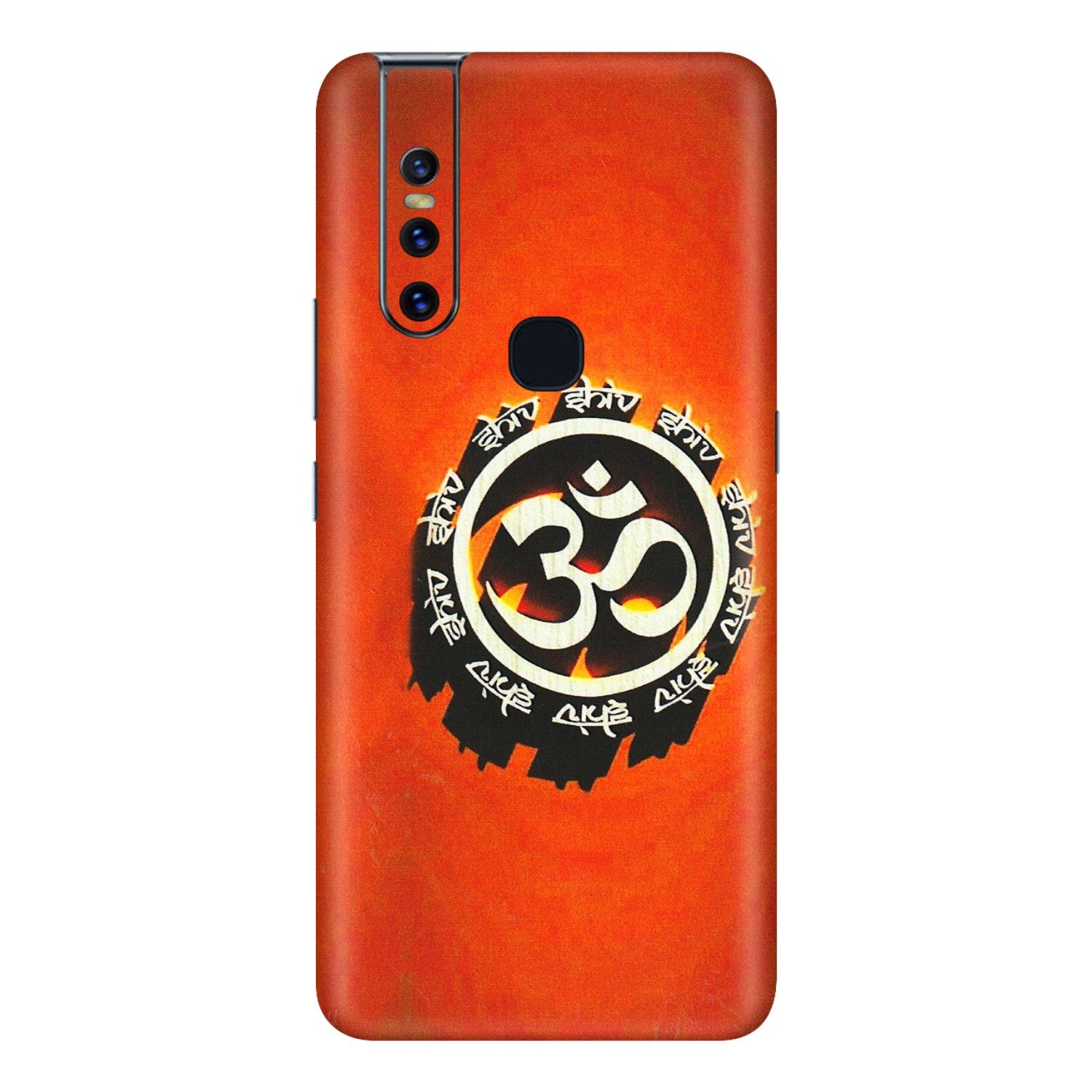 VIVO Z/V/X/T/U/S Series Phone Skins (All Models) - Aum Shiv Orange - 3D Embossed Finish (L-32) Vivo V15