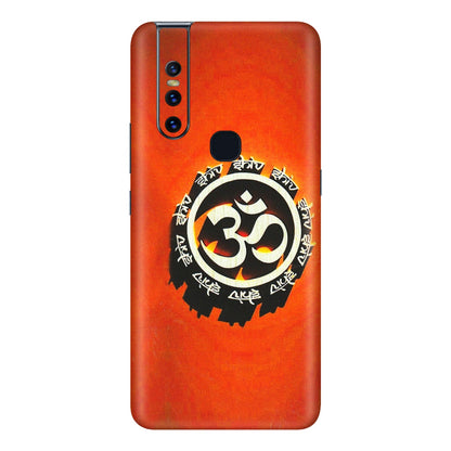 VIVO Z/V/X/T/U/S Series Phone Skins (All Models) - Aum Shiv Orange - 3D Embossed Finish (L-32) Vivo V15
