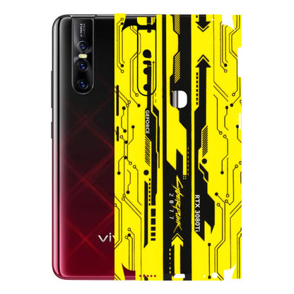VIVO Z/V/X/T/U/S Series Phone Skins (All Models) - Yellow Cyberpunk - 3D Embossed Finish (L-93) Vivo V15