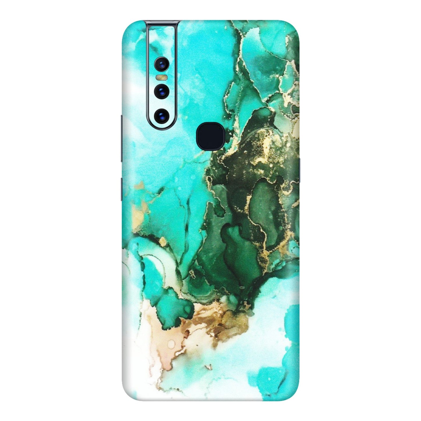 VIVO Z/V/X/T/U/S Series Phone Skins (All Models) - The Blue Gold Marble - Matte Finish (M-124) Vivo V15
