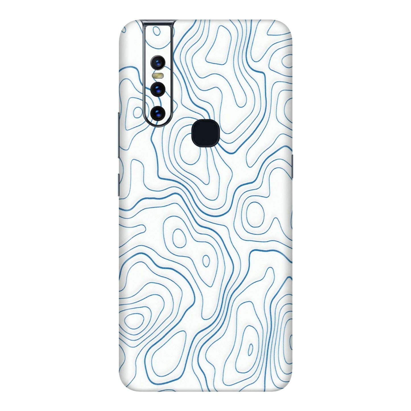 VIVO Z/V/X/T/U/S Series Phone Skins (All Models) - Blue And White Swirls - Matte Finish (M-139) Vivo V15