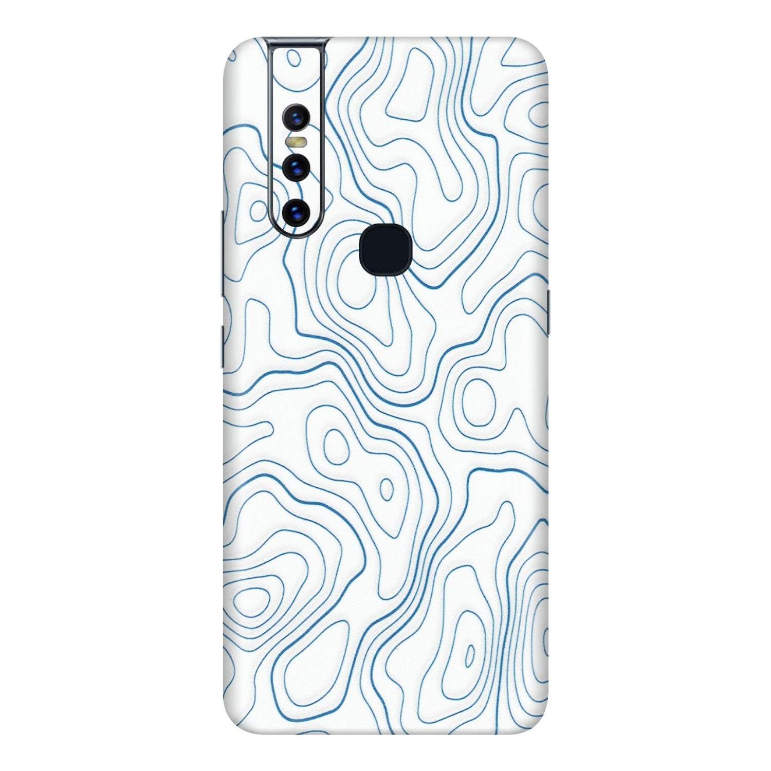 VIVO Z/V/X/T/U/S Series Phone Skins (All Models) - Blue And White Swirls - Matte Finish (M-139) Vivo V15