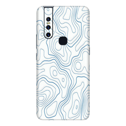 VIVO Z/V/X/T/U/S Series Phone Skins (All Models) - Blue And White Swirls - Matte Finish (M-139) Vivo V15
