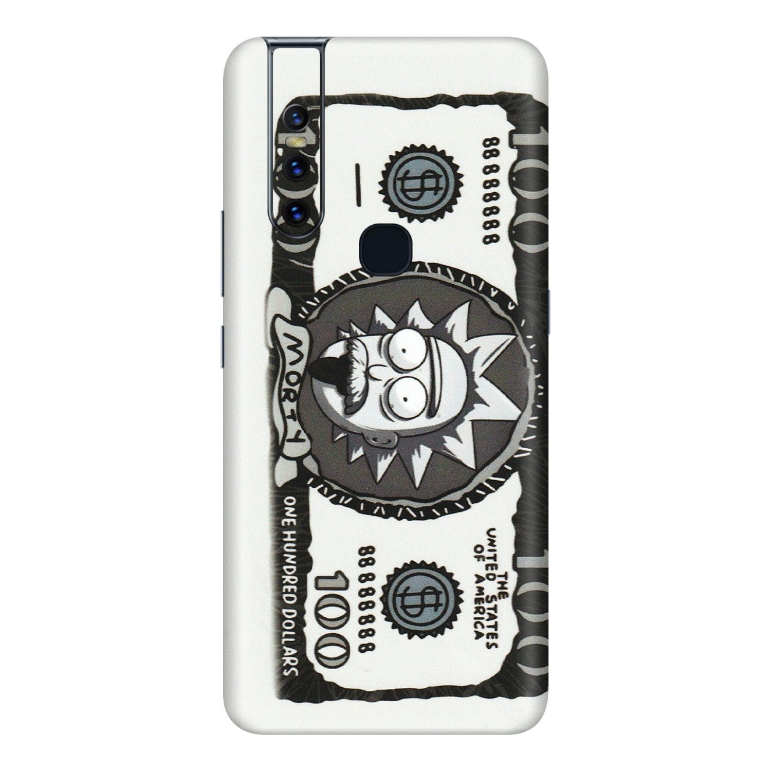 VIVO Z/V/X/T/U/S Series Phone Skins (All Models) - Rick And Morty Hundred Dollar Anime - Matte Finish (M-161) Vivo V15