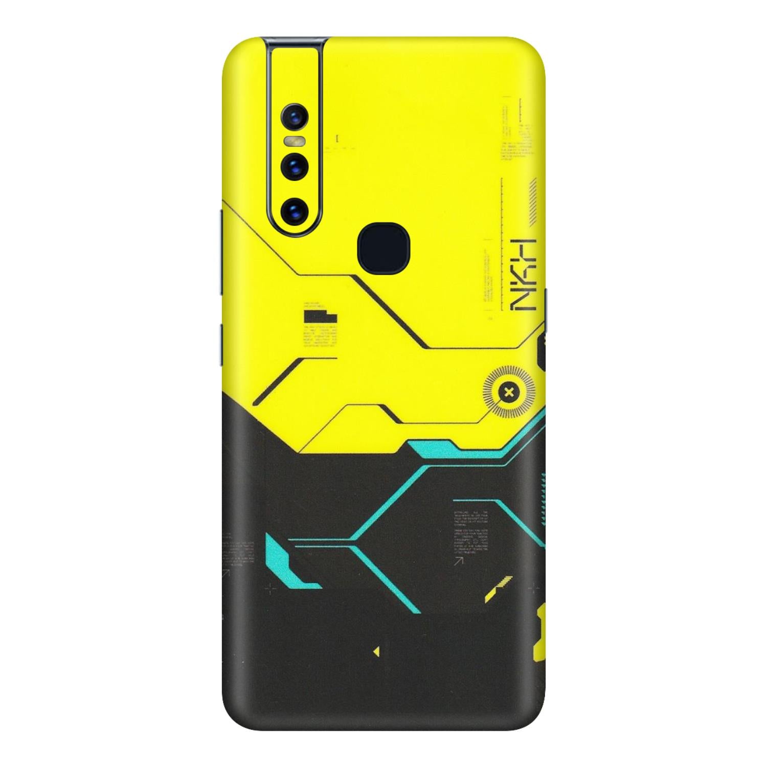 VIVO Z/V/X/T/U/S Series Phone Skins (All Models) - Black Yellow Technica - Matte Finish (M-53) Vivo V15