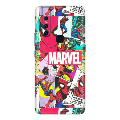 VIVO Z/V/X/T/U/S Series Phone Skins (All Models) - Marvel Comic Spiderman Grafitti - Matte Finish (M-72) Vivo V15