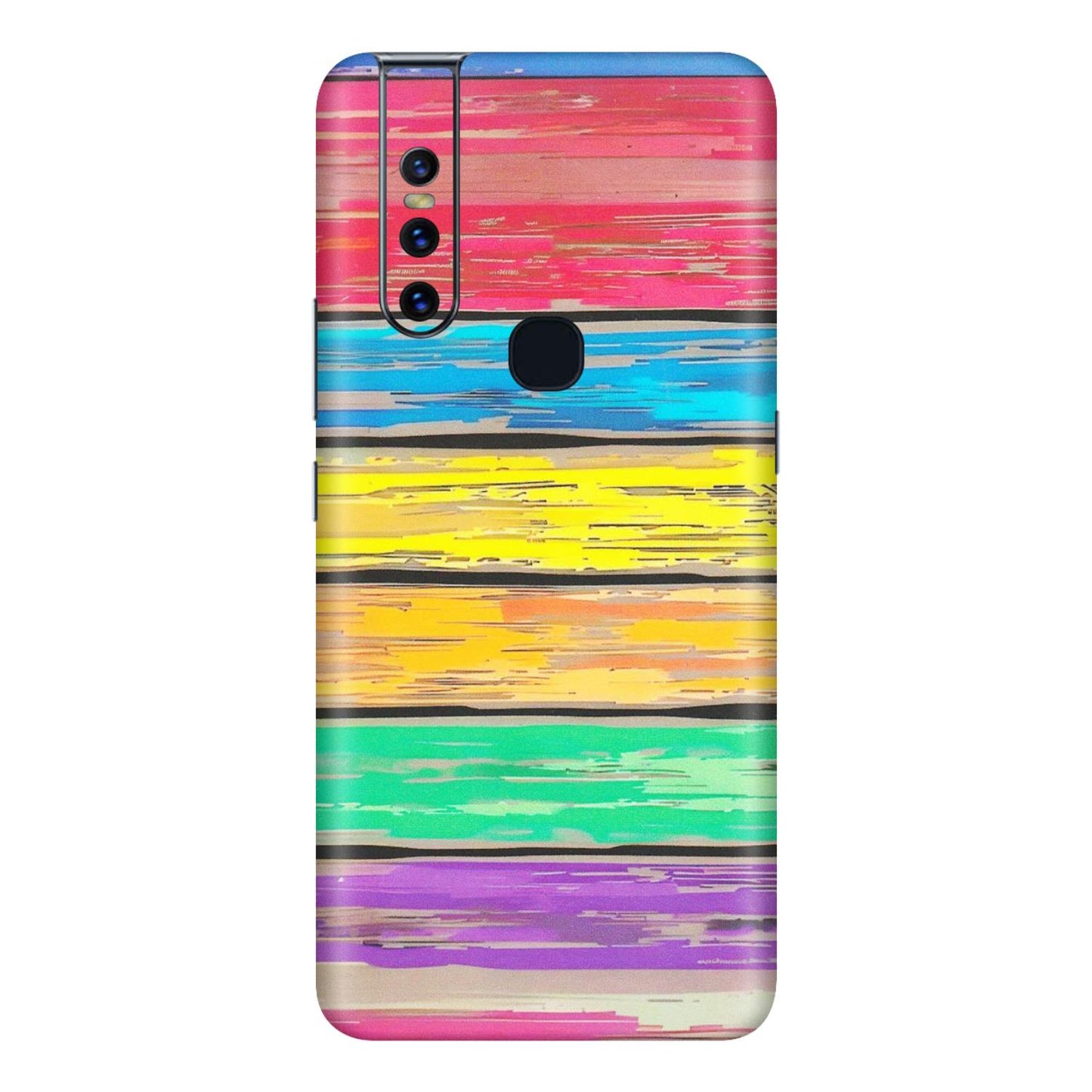 VIVO Z/V/X/T/U/S Series Phone Skins (All Models) - Multi Colour Wooden Wall - Matte Finish (M-96) Vivo V15