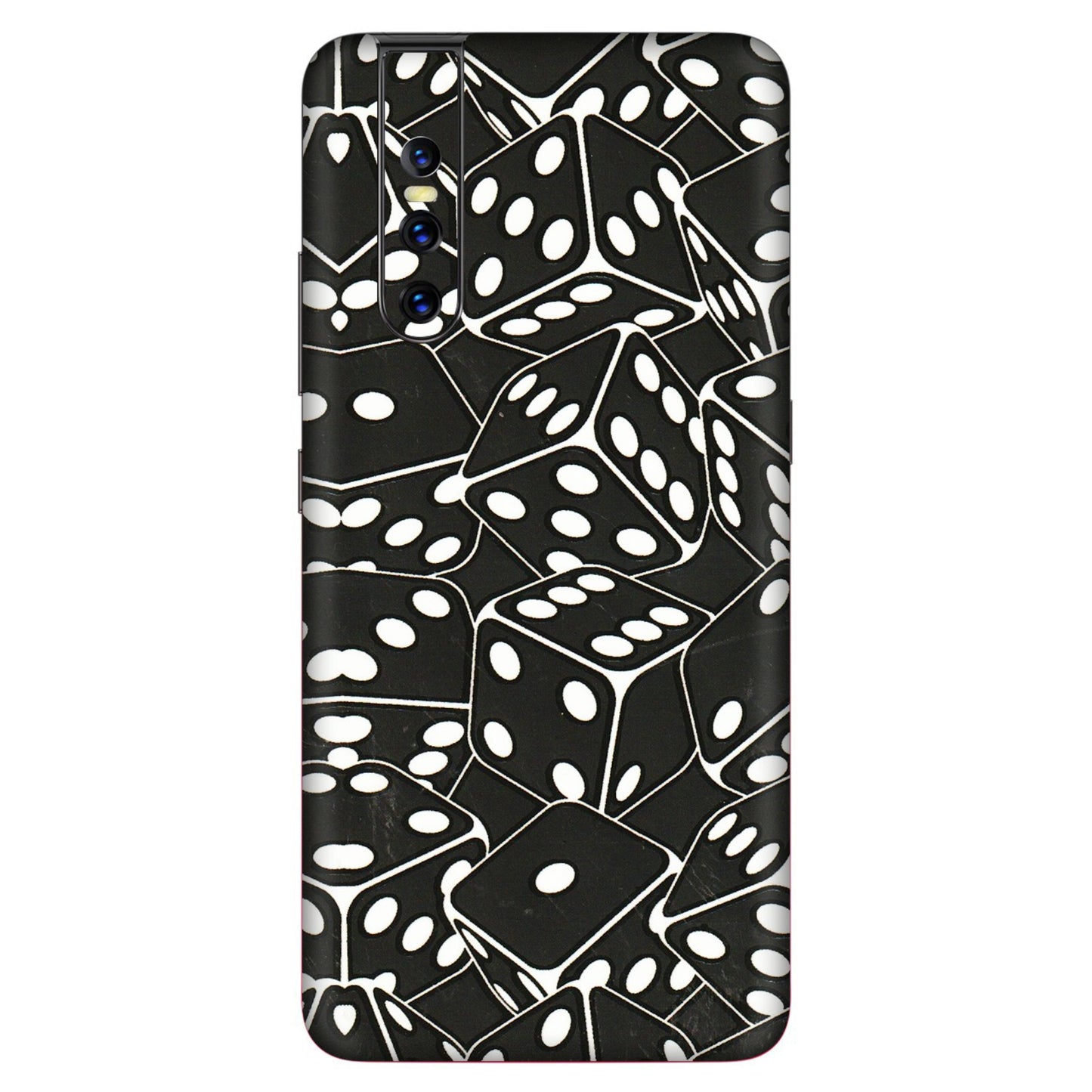 VIVO Z/V/X/T/U/S Series Phone Skins (All Models) - Big Black Dices - 3D Embossed Finish (L-106) Vivo V15 Pro