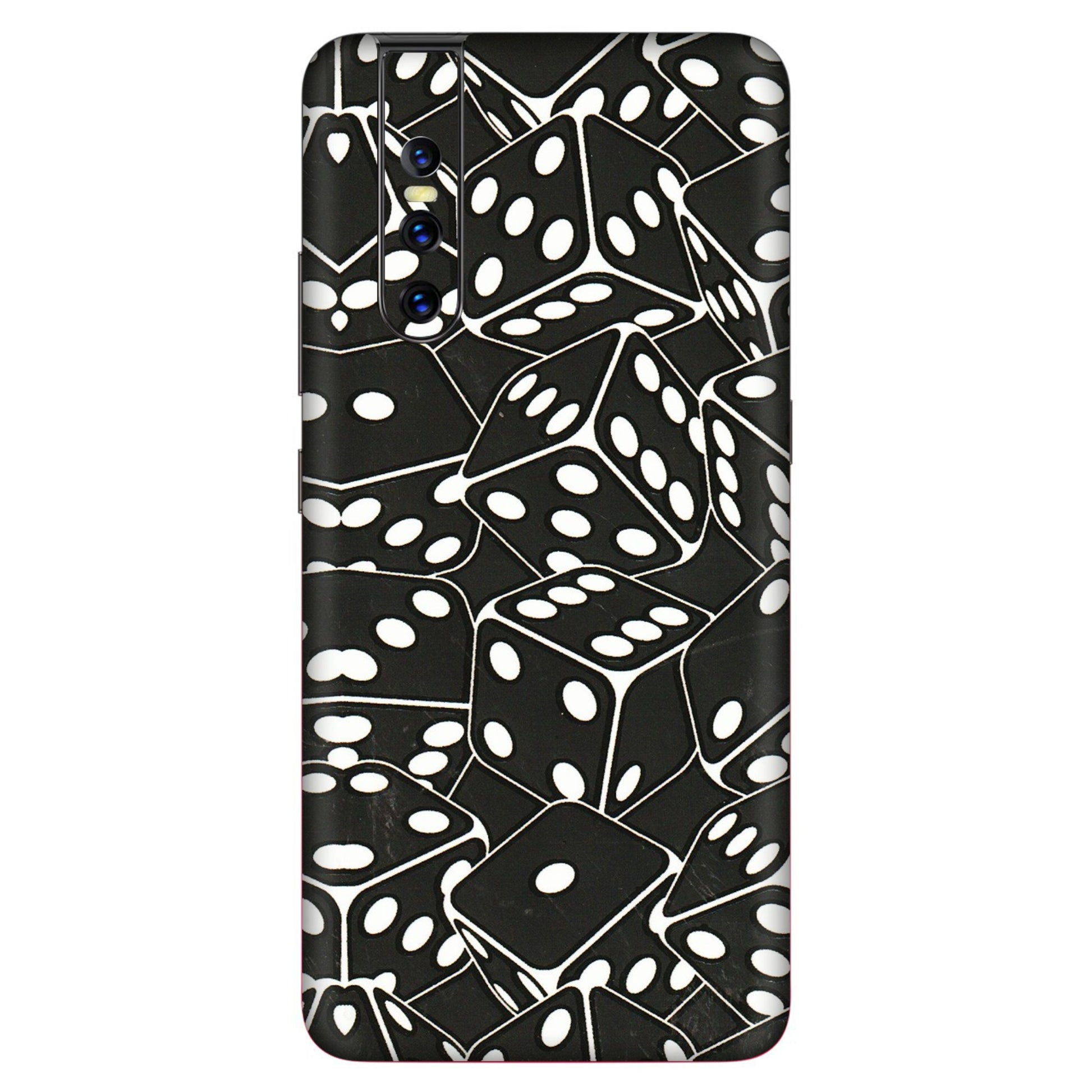 VIVO Z/V/X/T/U/S Series Phone Skins (All Models) - Big Black Dices - 3D Embossed Finish (L-106) Vivo V15 Pro