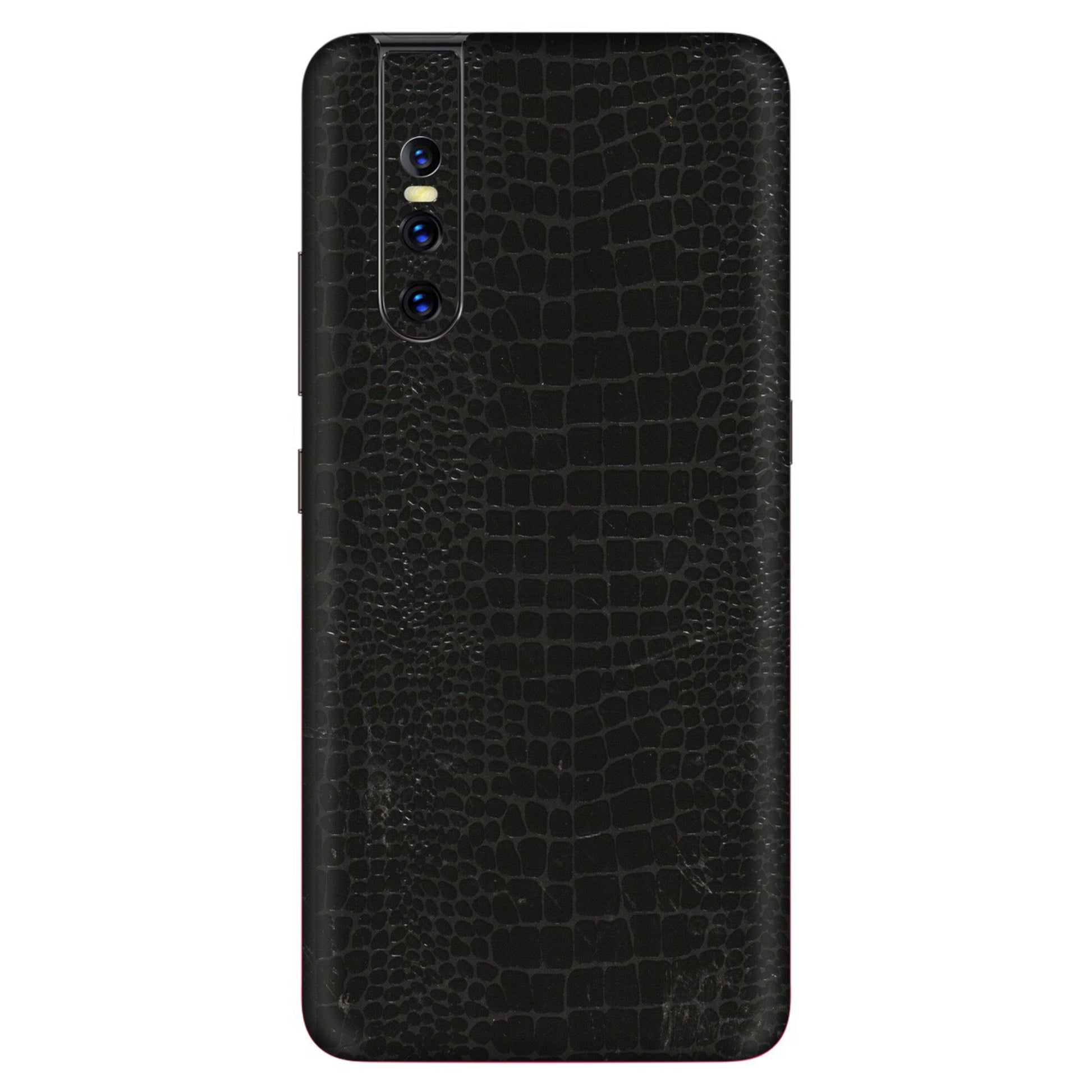 VIVO Z/V/X/T/U/S Series Phone Skins (All Models) - Snake Leather Black - 3D Embossed Finish (L-107) Vivo V15 Pro