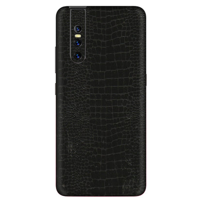 VIVO Z/V/X/T/U/S Series Phone Skins (All Models) - Snake Leather Black - 3D Embossed Finish (L-107) Vivo V15 Pro