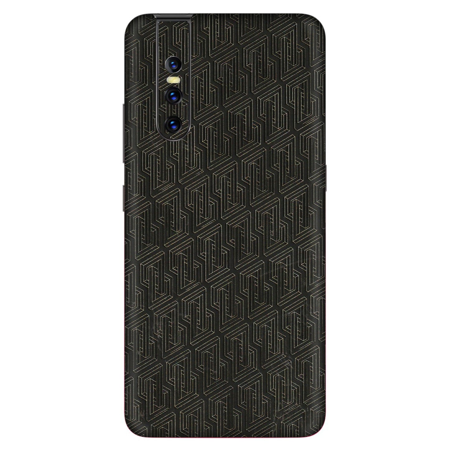 VIVO Z/V/X/T/U/S Series Phone Skins (All Models) - Black Abstract Pattern - 3D Embossed Finish (L-117) Vivo V15 Pro