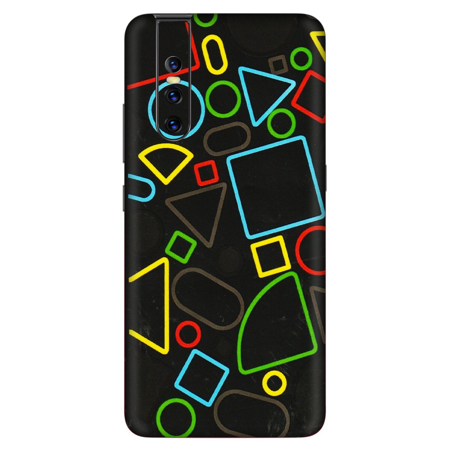 VIVO Z/V/X/T/U/S Series Phone Skins (All Models) - Black Shapes - 3D Embossed Finish (L-131) Vivo V15 Pro