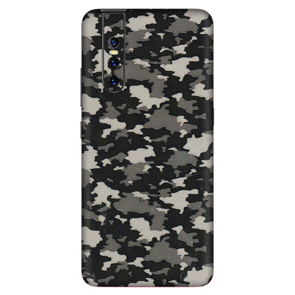 VIVO Z/V/X/T/U/S Series Phone Skins (All Models) - Black/Grey Camoflaunge - 3D Embossed Finish (L-142) Vivo V15 Pro