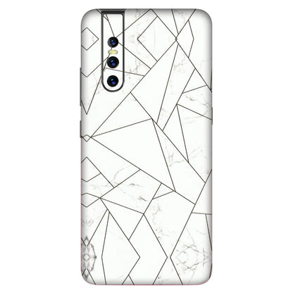 VIVO Z/V/X/T/U/S Series Phone Skins (All Models) - Luxury White Marble Effect - 3D Embossed Finish (L-168) Vivo V15 Pro