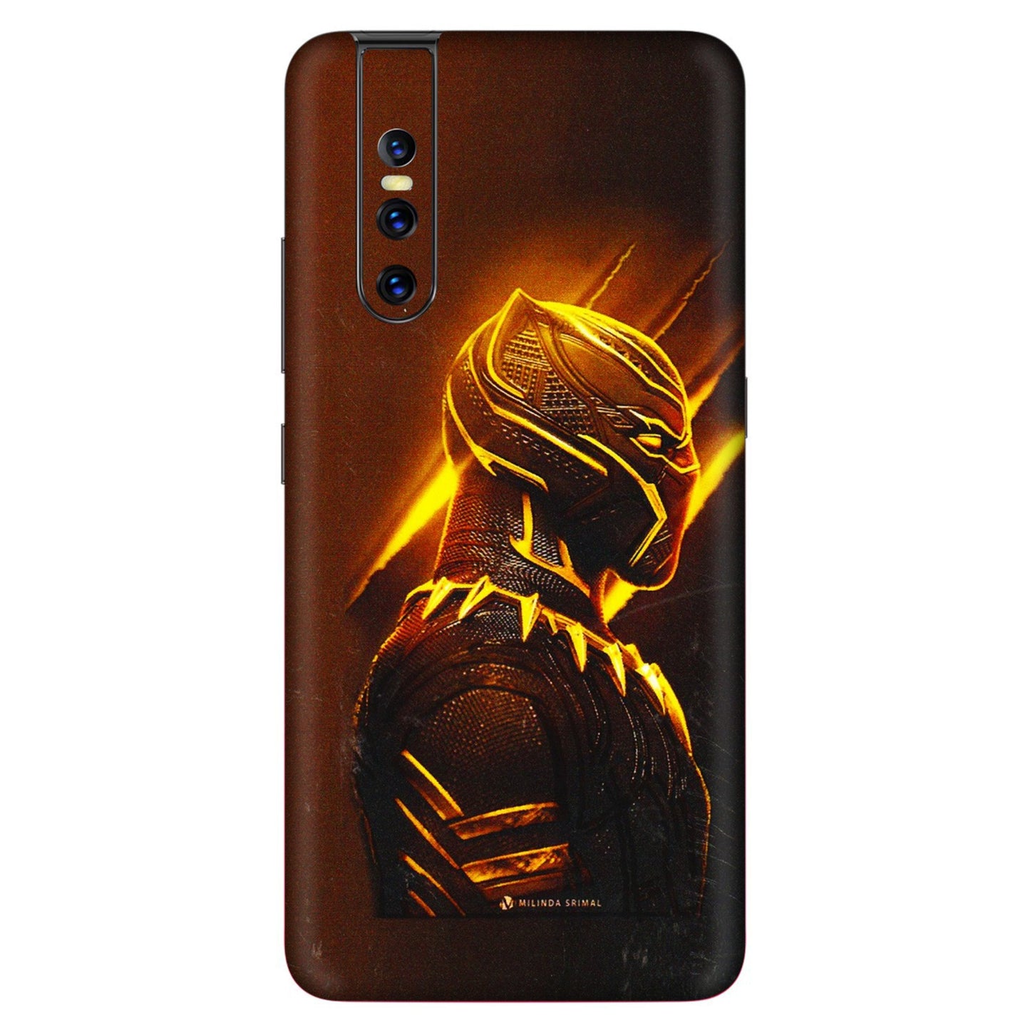 VIVO Z/V/X/T/U/S Series Phone Skins (All Models) - Gold Black Panther - 3D Embossed Finish (L-181) Vivo V15 Pro