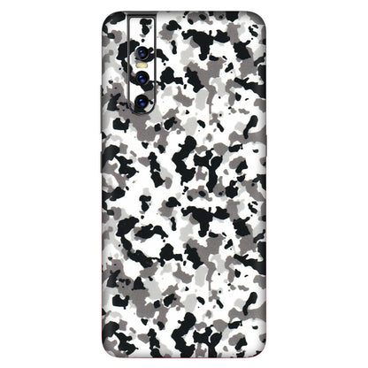 VIVO Z/V/X/T/U/S Series Phone Skins (All Models) - White Black Camouflage - 3D Embossed Finish (L-18) Vivo V15 Pro