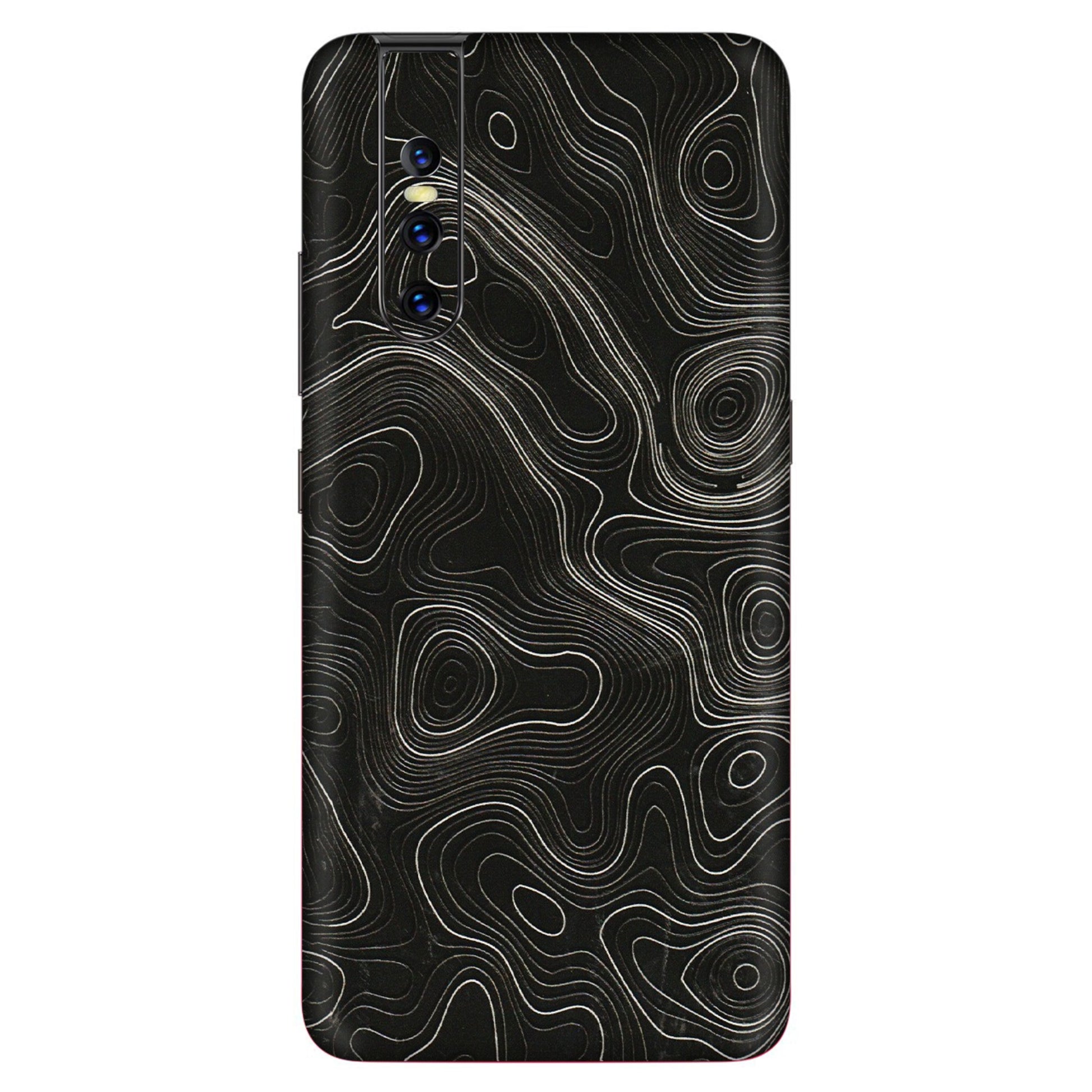 VIVO Z/V/X/T/U/S Series Phone Skins (All Models) - Black Swirl - 3D Embossed Finish (L-196) Vivo V15 Pro