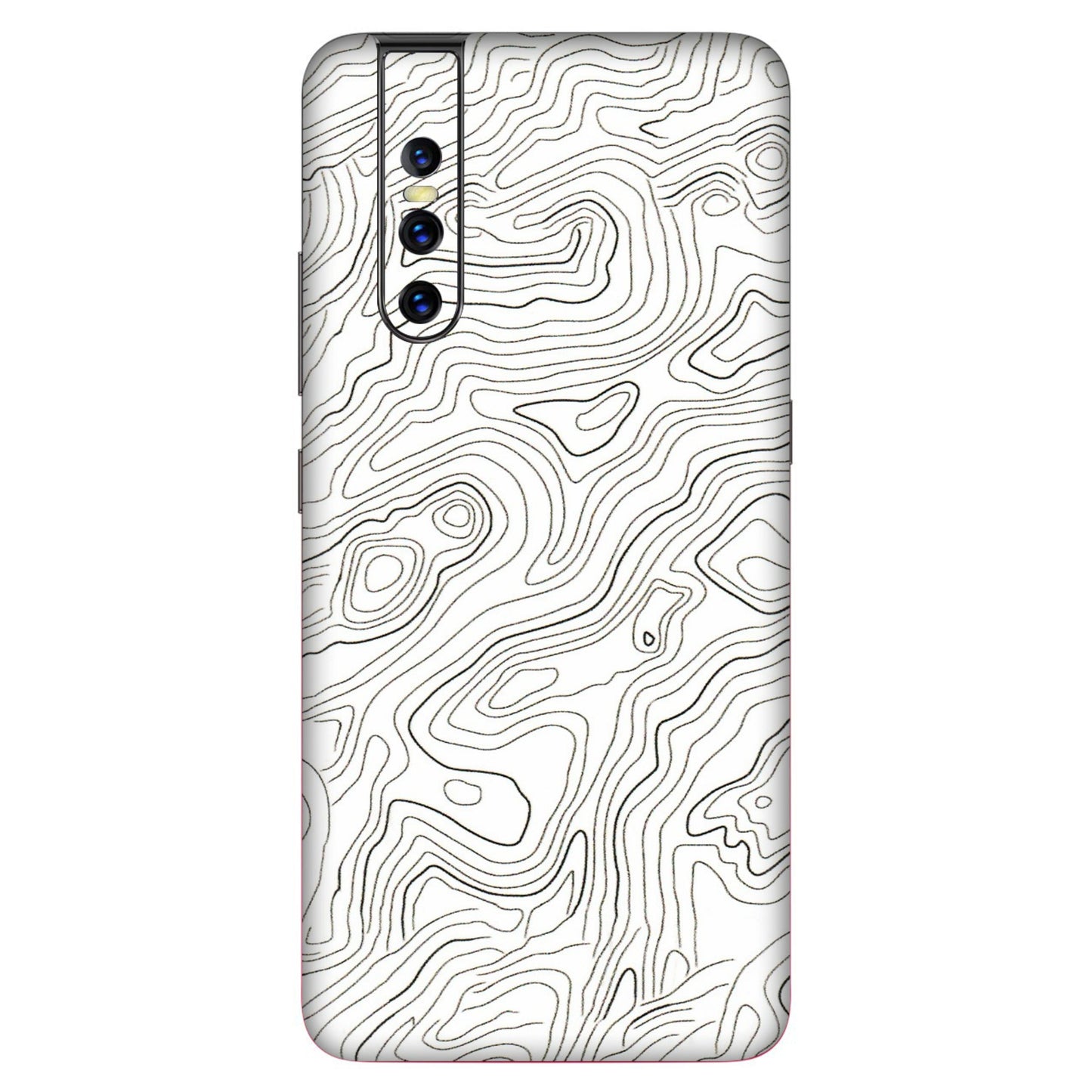 VIVO Z/V/X/T/U/S Series Phone Skins (All Models) - White Black Swirls - 3D Embossed Finish (L-219) Vivo V15 Pro