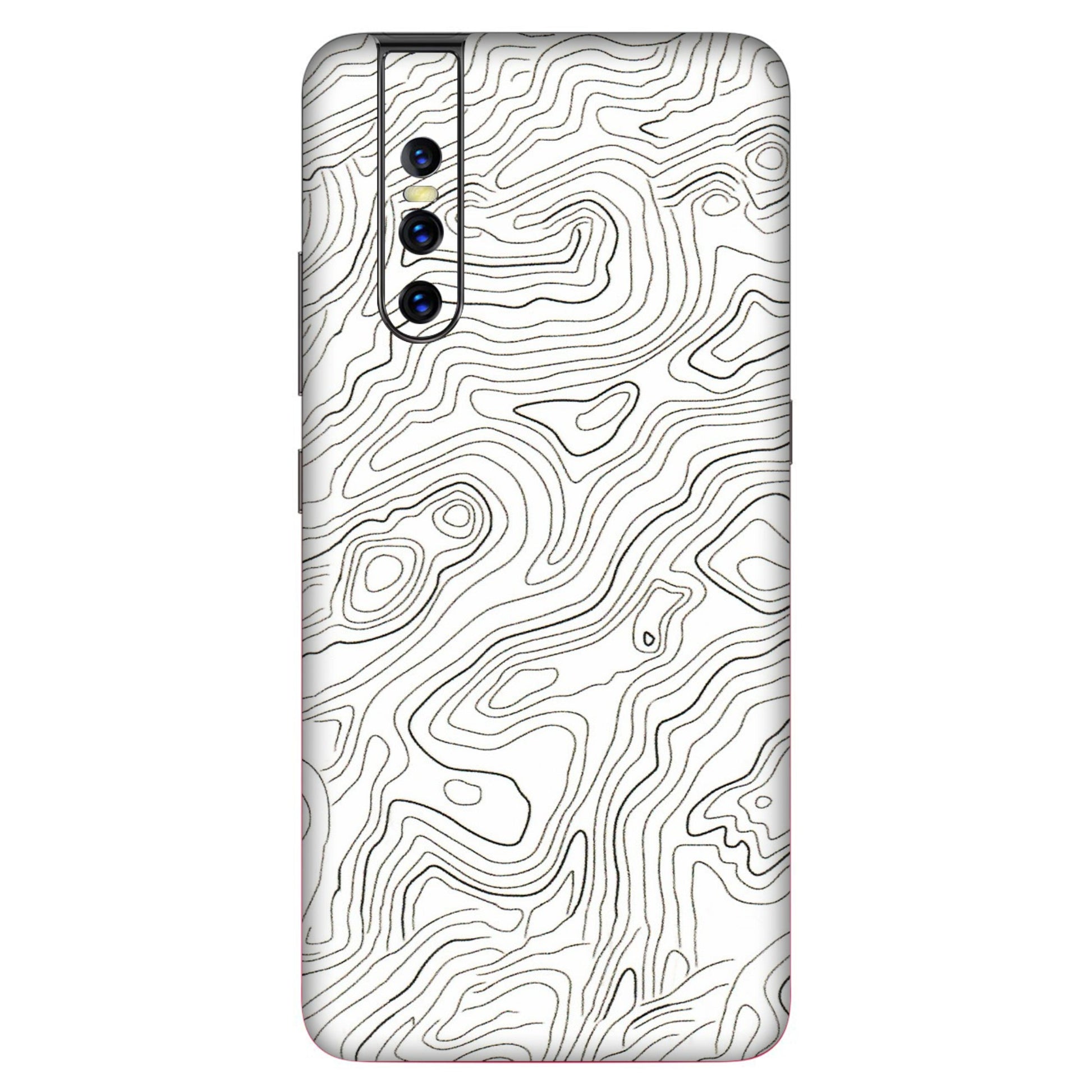 VIVO Z/V/X/T/U/S Series Phone Skins (All Models) - White Black Swirls - 3D Embossed Finish (L-219) Vivo V15 Pro